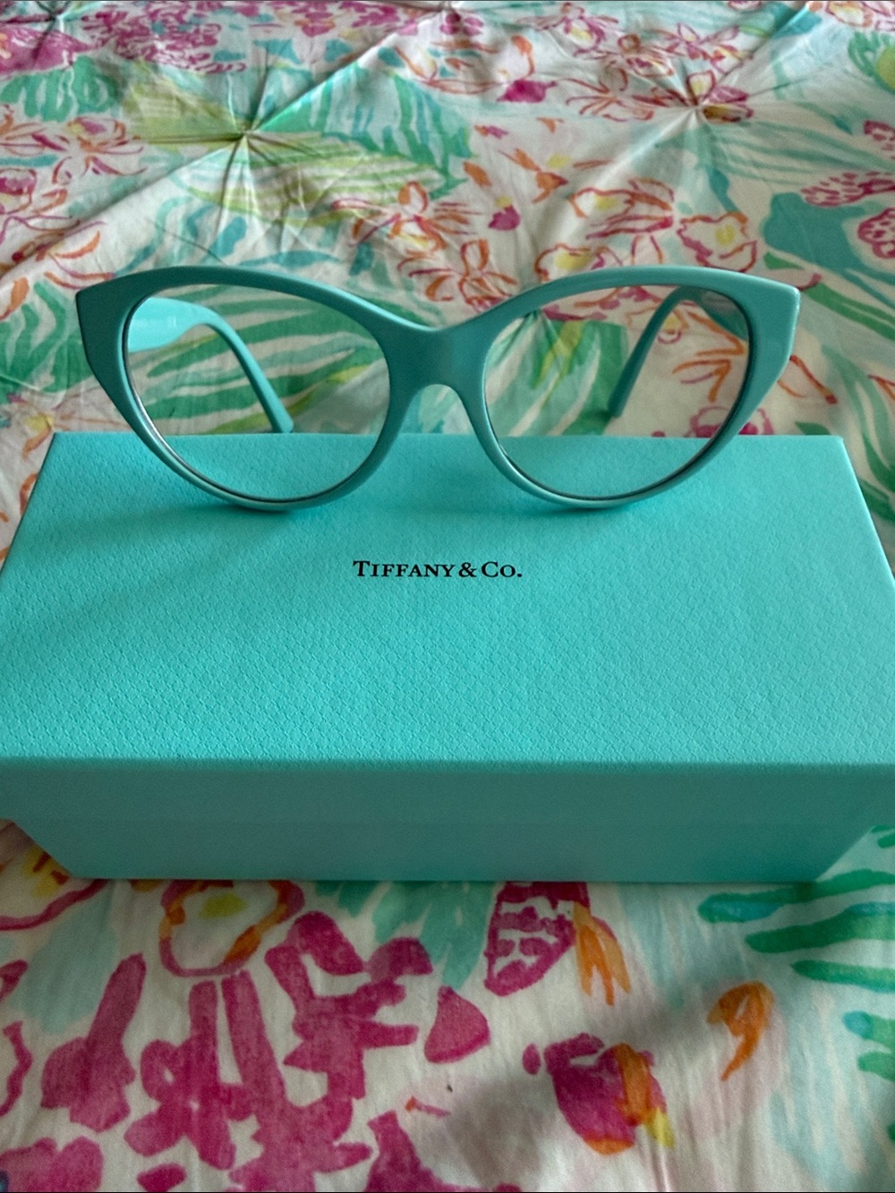 Tiffany & Co. Aqua Cat-Eye Optical Glasses Frame Only
